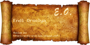 Endl Orsolya névjegykártya